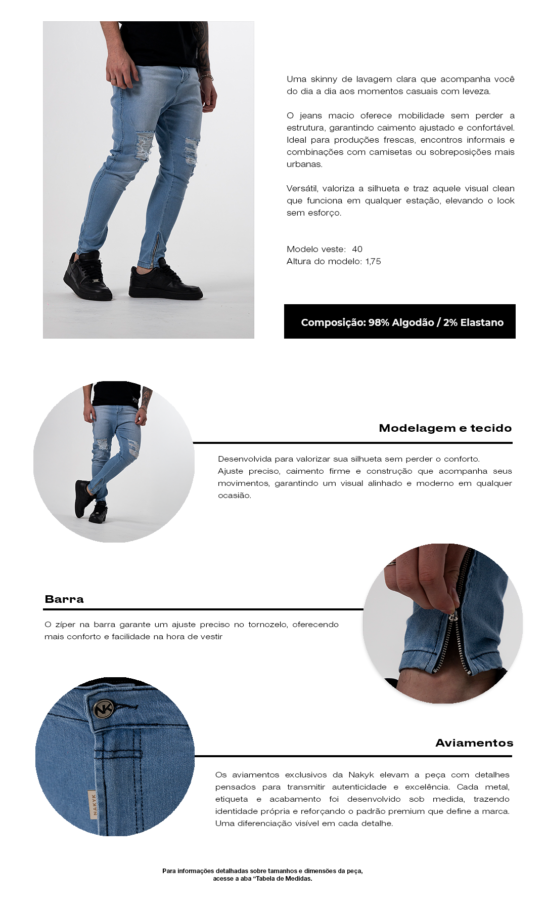 calca jeans light bluish